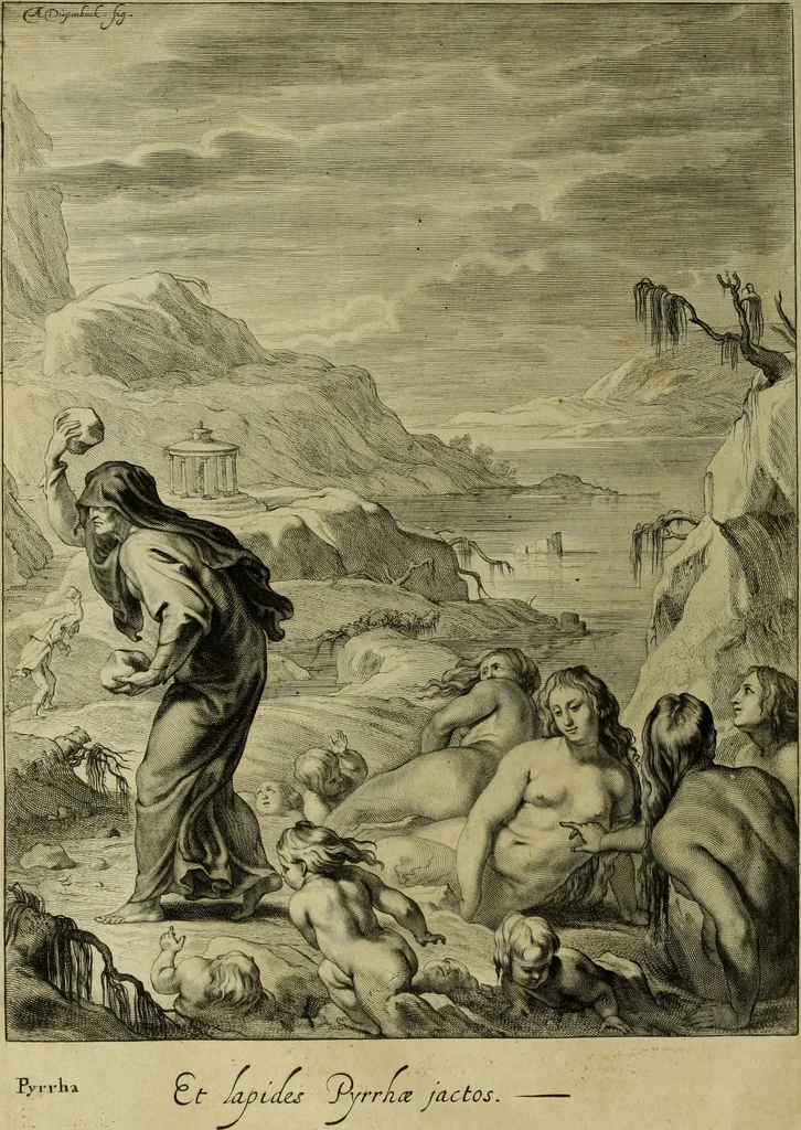 An illustration from Tableaux du temple des muses : tirez du cabinet de feu Mr. Favereau, conseiller du roy en sa cour des Aydes & grauez en tailles-douces par les meilleurs maistr s de son temps pour representer les vertus & les vices sur les plus illustres fables de l'antiquité, 1655, leaf 63
