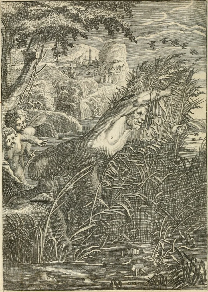 An illustration from Tableaux du temple des muses : tirez du cabinet de feu mr. Favereau...gravez en tailles-douces par les meilleurs maistres de son temps, pour representer les vertus & les vices, sur les plus illustres fables de l'antiquité, 1676, leaf 127