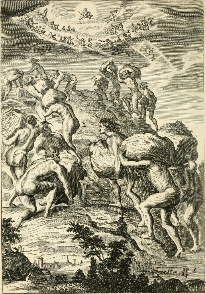 An illustration from Tableaux du temple des muses : tirez du cabinet de feu mr. Favereau...gravez en tailles-douces par les meilleurs maistres de son temps, pour representer les vertus & les vices, sur les plus illustres fables de l'antiquité, 1676, leaf 37