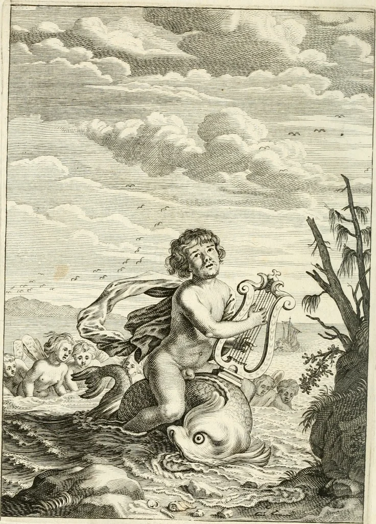 An illustration from Tableaux du temple des muses : tirez du cabinet de feu mr. Favereau...gravez en tailles-douces par les meilleurs maistres de son temps, pour representer les vertus & les vices, sur les plus illustres fables de l'antiquité, 1676, leaf 397