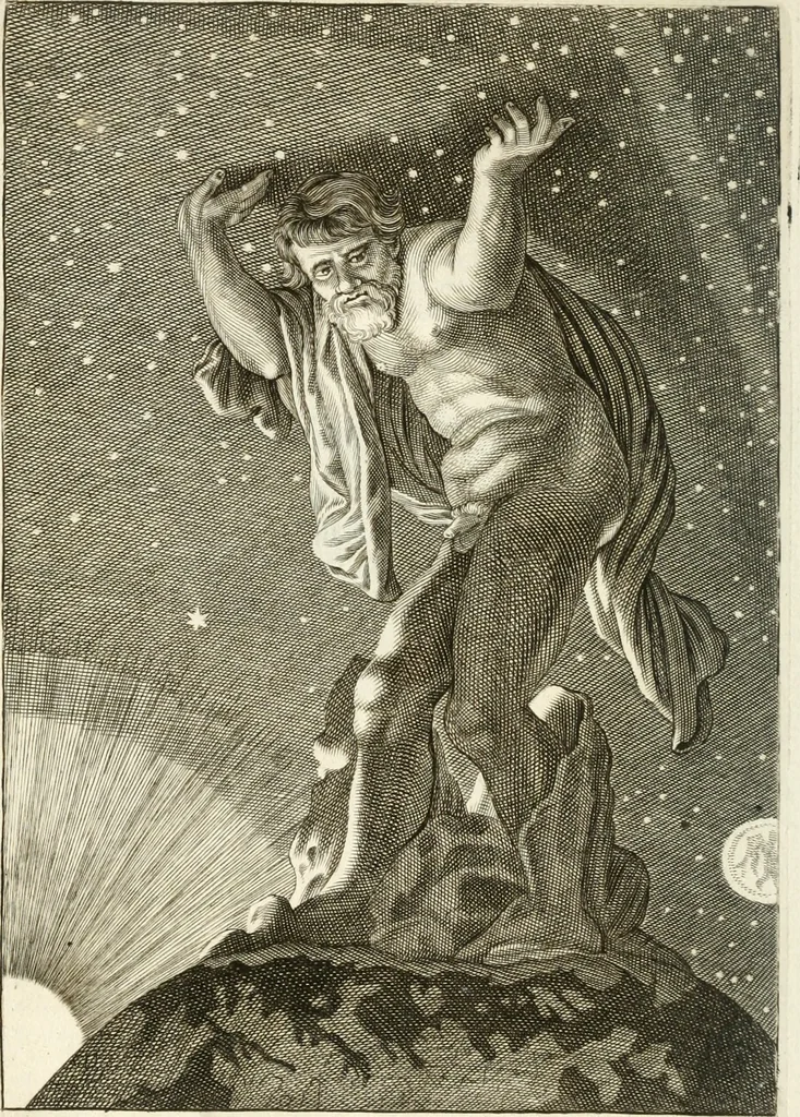 An illustration from Tableaux du temple des muses : tirez du cabinet de feu mr. Favereau...gravez en tailles-douces par les meilleurs maistres de son temps, pour representer les vertus & les vices, sur les plus illustres fables de l'antiquité, 1676, leaf 427
