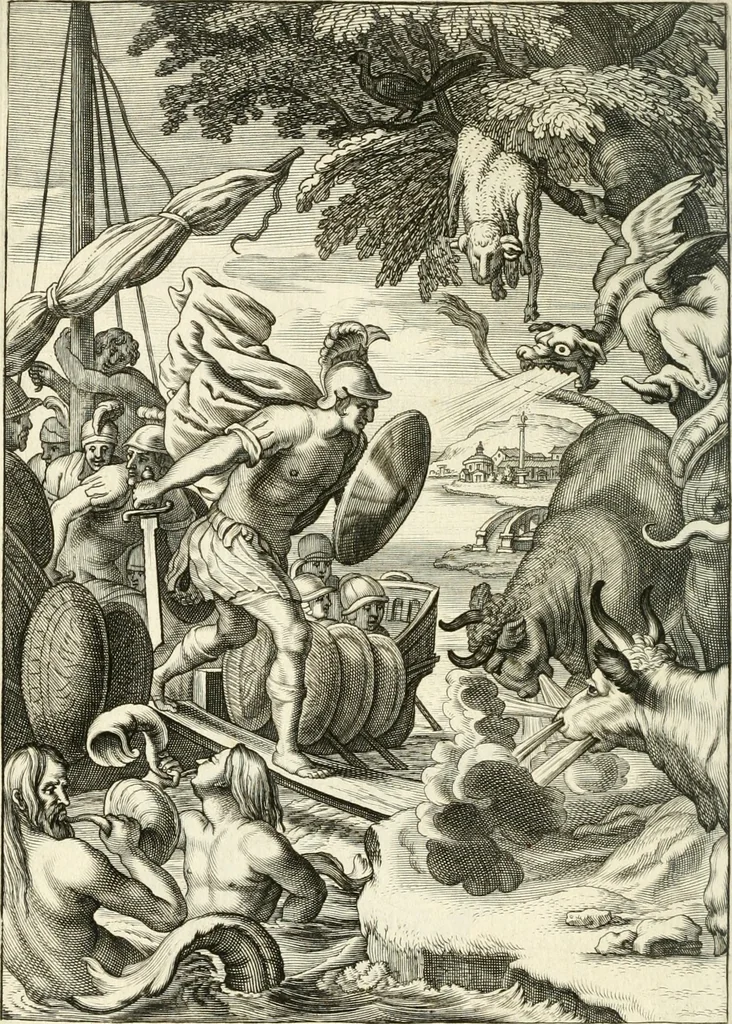 An illustration from Tableaux du temple des muses : tirez du cabinet de feu mr. Favereau...gravez en tailles-douces par les meilleurs maistres de son temps, pour representer les vertus & les vices, sur les plus illustres fables de l'antiquité, 1676, leaf 477
