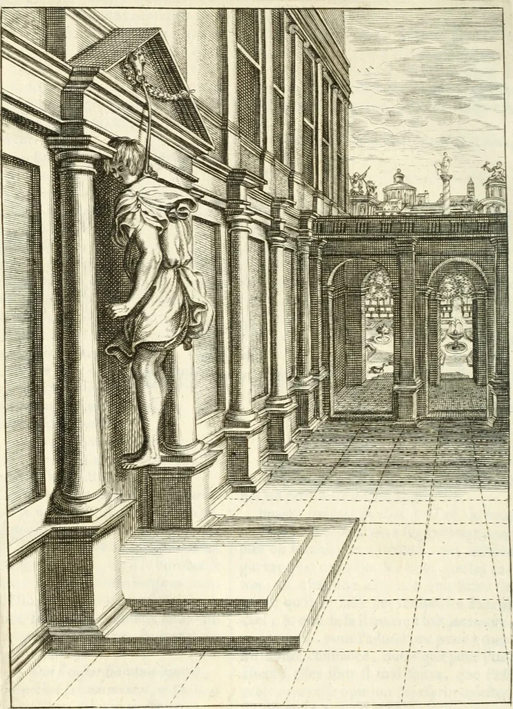 An illustration from Tableaux du temple des muses : tirez du cabinet de feu mr. Favereau...gravez en tailles-douces par les meilleurs maistres de son temps, pour representer les vertus & les vices, sur les plus illustres fables de l'antiquité, 1676, leaf 527