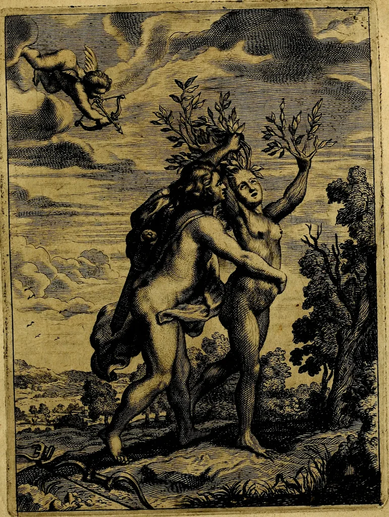 An illustration from Tableaux du temple des muses : tirez du cabinet de feu mr. Favereau...gravez en tailles-douces par les meilleurs maistres de son temps, pour representer les vertus & les vices, sur les plus illustres fables de l'antiquité, 1676, leaf 146
