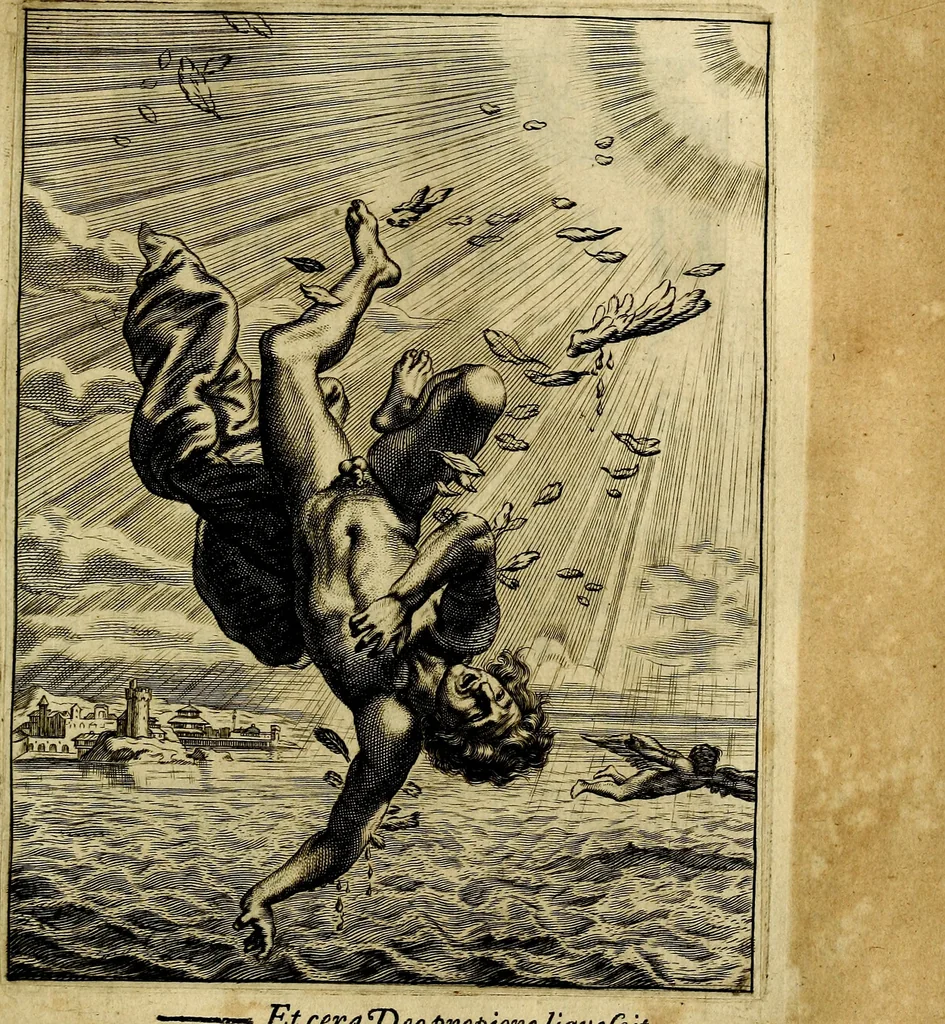 An illustration from Tableaux du temple des muses : tirez du cabinet de feu mr. Favereau...gravez en tailles-douces par les meilleurs maistres de son temps, pour representer les vertus & les vices, sur les plus illustres fables de l'antiquité, 1676, leaf 356