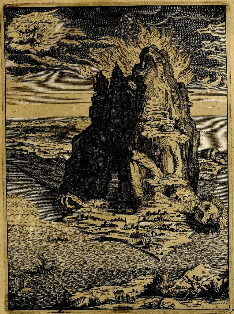 An illustration from Tableaux du temple des muses : tirez du cabinet de feu mr. Favereau...gravez en tailles-douces par les meilleurs maistres de son temps, pour representer les vertus & les vices, sur les plus illustres fables de l'antiquité, 1676, leaf 86