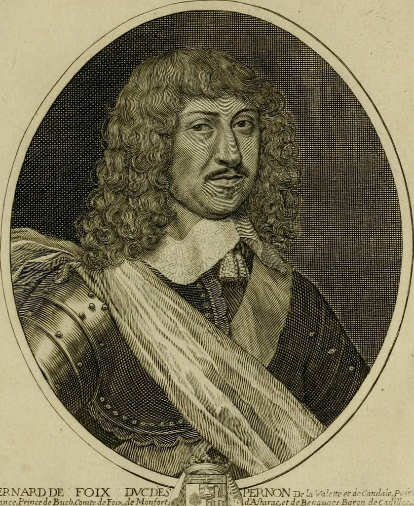 An illustration from Tableaux historiques, ou sont grauez les illustres francois et estrangers de l'un et de l'autre sexe : remarquables par leur naissance et leur fortune, doctrine, pieté, charges et emplois, auec les éloges sommaires contenans leurs noms et leurs qualitez, leurs peres et leurs meres, leurs aages, leurs mariages, les plus belles actions de leur vie et leurs armes blasonnées, 1662, leaf 162