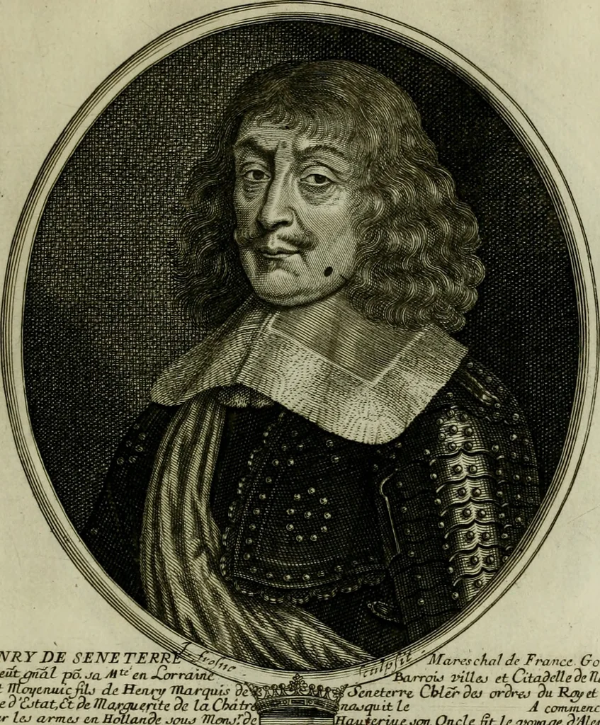 An illustration from Tableaux historiques, ou sont grauez les illustres francois et estrangers de l'un et de l'autre sexe : remarquables par leur naissance et leur fortune, doctrine, pieté, charges et emplois, auec les éloges sommaires contenans leurs noms et leurs qualitez, leurs peres et leurs meres, leurs aages, leurs mariages, les plus belles actions de leur vie et leurs armes blasonnées, 1662, leaf 180