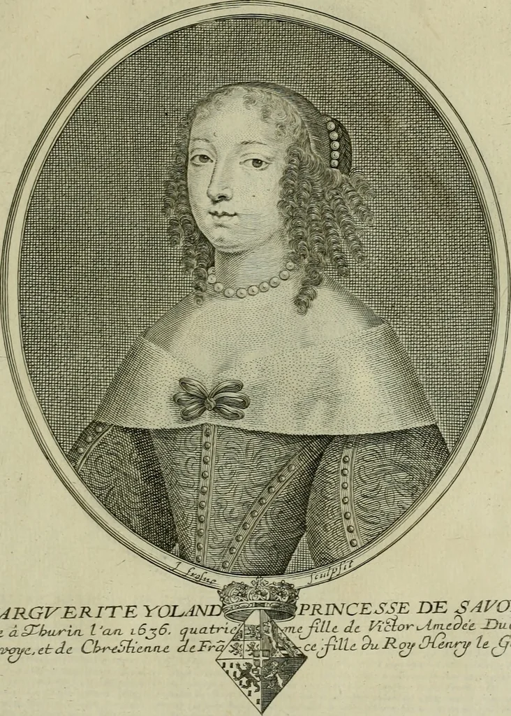 An illustration from Tableaux historiques, ou sont grauez les illustres francois et estrangers de l'un et de l'autre sexe : remarquables par leur naissance et leur fortune, doctrine, pieté, charges et emplois, auec les éloges sommaires contenans leurs noms et leurs qualitez, leurs peres et leurs meres, leurs aages, leurs mariages, les plus belles actions de leur vie et leurs armes blasonnées, 1662, leaf 186