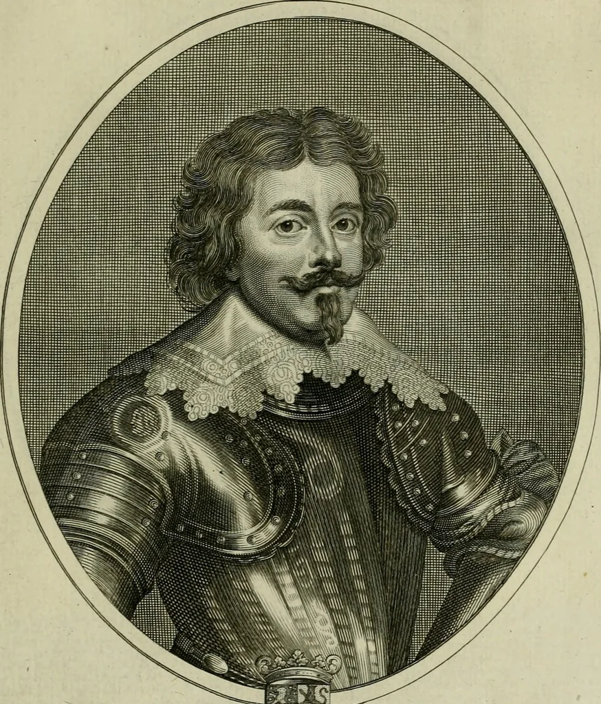 An illustration from Tableaux historiques, ou sont grauez les illustres francois et estrangers de l'un et de l'autre sexe : remarquables par leur naissance et leur fortune, doctrine, pieté, charges et emplois, auec les éloges sommaires contenans leurs noms et leurs qualitez, leurs peres et leurs meres, leurs aages, leurs mariages, les plus belles actions de leur vie et leurs armes blasonnées, 1662, leaf 188
