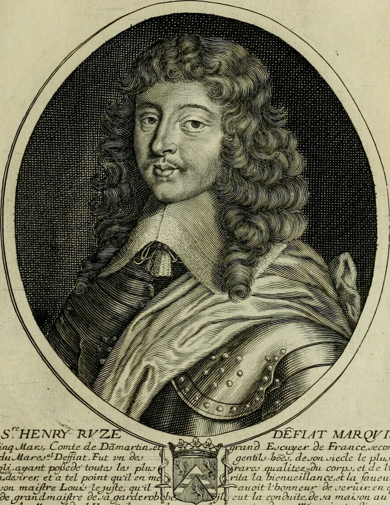 An illustration from Tableaux historiques, ou sont grauez les illustres francois et estrangers de l'un et de l'autre sexe : remarquables par leur naissance et leur fortune, doctrine, pieté, charges et emplois, auec les éloges sommaires contenans leurs noms et leurs qualitez, leurs peres et leurs meres, leurs aages, leurs mariages, les plus belles actions de leur vie et leurs armes blasonnées, 1662, leaf 192