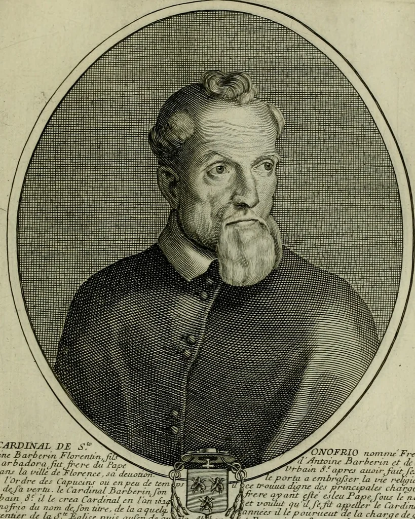 An illustration from Tableaux historiques, ou sont grauez les illustres francois et estrangers de l'un et de l'autre sexe : remarquables par leur naissance et leur fortune, doctrine, pieté, charges et emplois, auec les éloges sommaires contenans leurs noms et leurs qualitez, leurs peres et leurs meres, leurs aages, leurs mariages, les plus belles actions de leur vie et leurs armes blasonnées, 1662, leaf 210