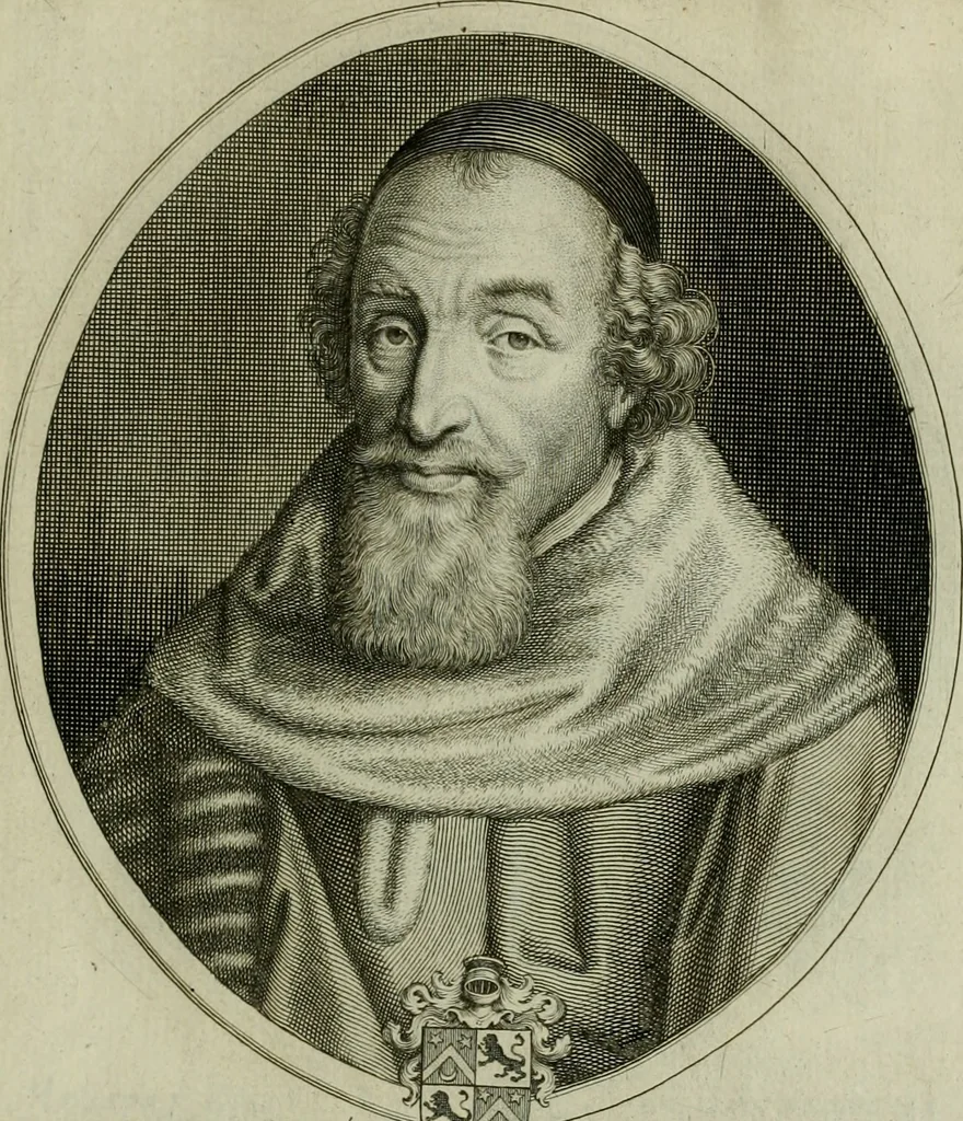 An illustration from Tableaux historiques, ou sont grauez les illustres francois et estrangers de l'un et de l'autre sexe : remarquables par leur naissance et leur fortune, doctrine, pieté, charges et emplois, auec les éloges sommaires contenans leurs noms et leurs qualitez, leurs peres et leurs meres, leurs aages, leurs mariages, les plus belles actions de leur vie et leurs armes blasonnées, 1662, leaf 260