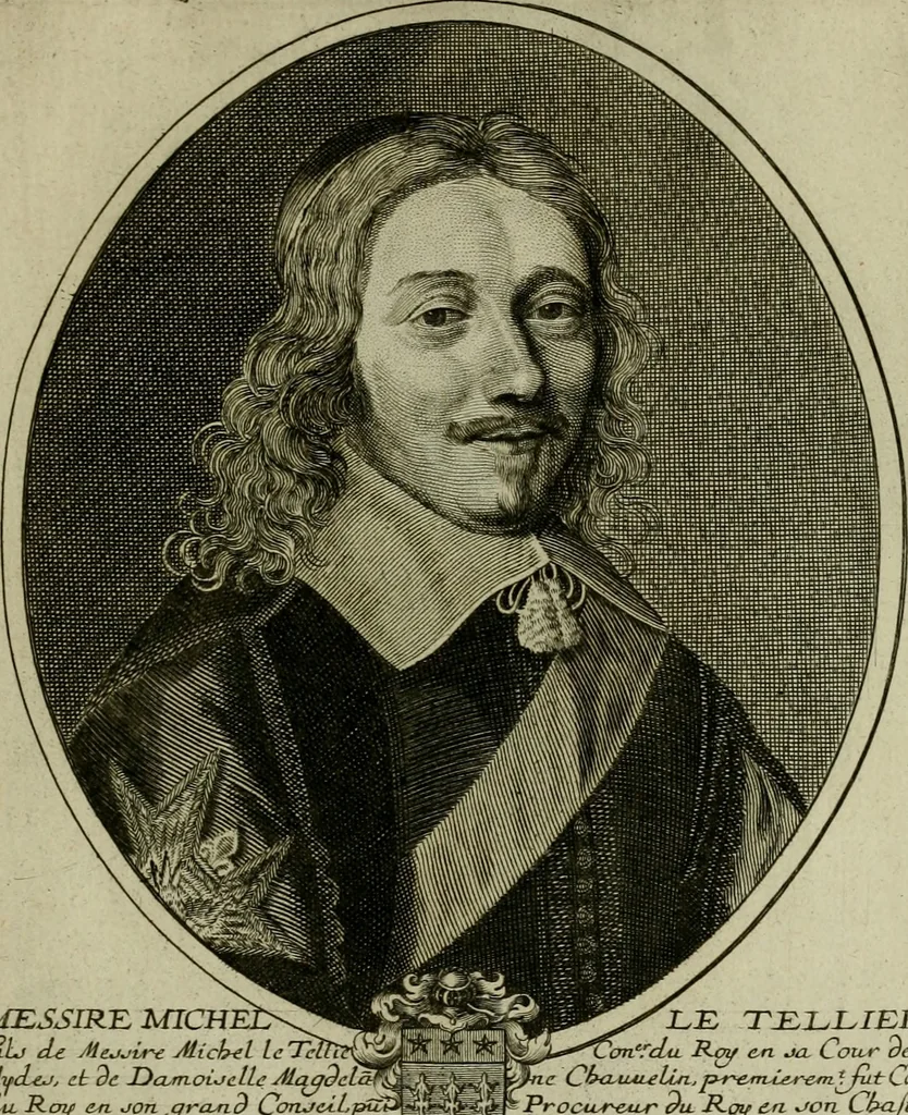 An illustration from Tableaux historiques, ou sont grauez les illustres francois et estrangers de l'un et de l'autre sexe : remarquables par leur naissance et leur fortune, doctrine, pieté, charges et emplois, auec les éloges sommaires contenans leurs noms et leurs qualitez, leurs peres et leurs meres, leurs aages, leurs mariages, les plus belles actions de leur vie et leurs armes blasonnées, 1662, leaf 282