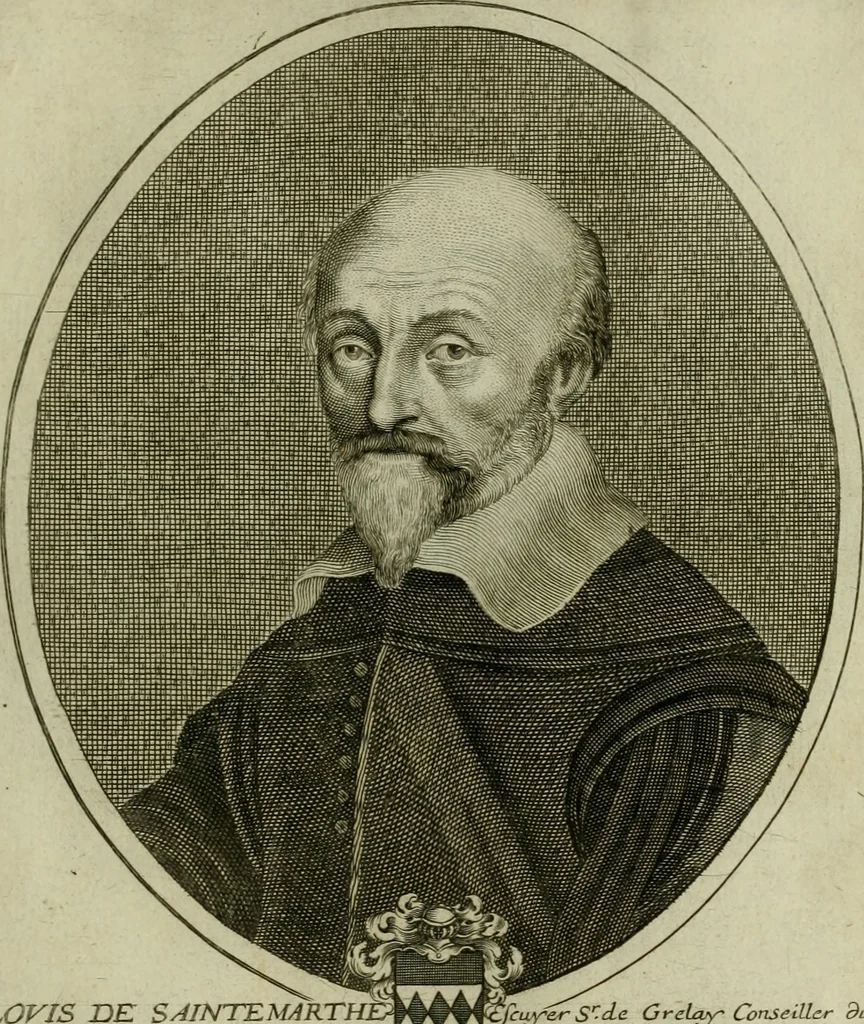 An illustration from Tableaux historiques, ou sont grauez les illustres francois et estrangers de l'un et de l'autre sexe : remarquables par leur naissance et leur fortune, doctrine, pieté, charges et emplois, auec les éloges sommaires contenans leurs noms et leurs qualitez, leurs peres et leurs meres, leurs aages, leurs mariages, les plus belles actions de leur vie et leurs armes blasonnées, 1662, leaf 304