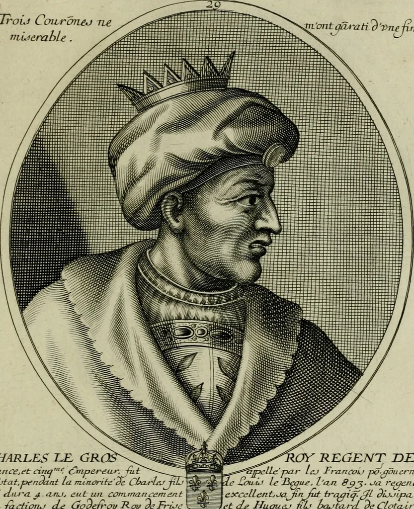 An illustration from Tableaux historiques, ou sont grauez les illustres francois et estrangers de l'un et de l'autre sexe : remarquables par leur naissance et leur fortune, doctrine, pieté, charges et emplois, auec les éloges sommaires contenans leurs noms et leurs qualitez, leurs peres et leurs meres, leurs aages, leurs mariages, les plus belles actions de leur vie et leurs armes blasonnées, 1662, leaf 384