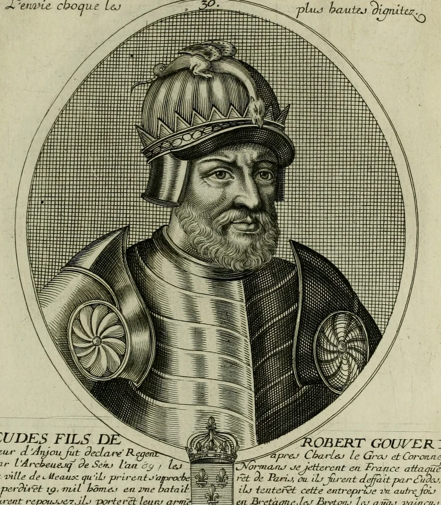An illustration from Tableaux historiques, ou sont grauez les illustres francois et estrangers de l'un et de l'autre sexe : remarquables par leur naissance et leur fortune, doctrine, pieté, charges et emplois, auec les éloges sommaires contenans leurs noms et leurs qualitez, leurs peres et leurs meres, leurs aages, leurs mariages, les plus belles actions de leur vie et leurs armes blasonnées, 1662, leaf 386