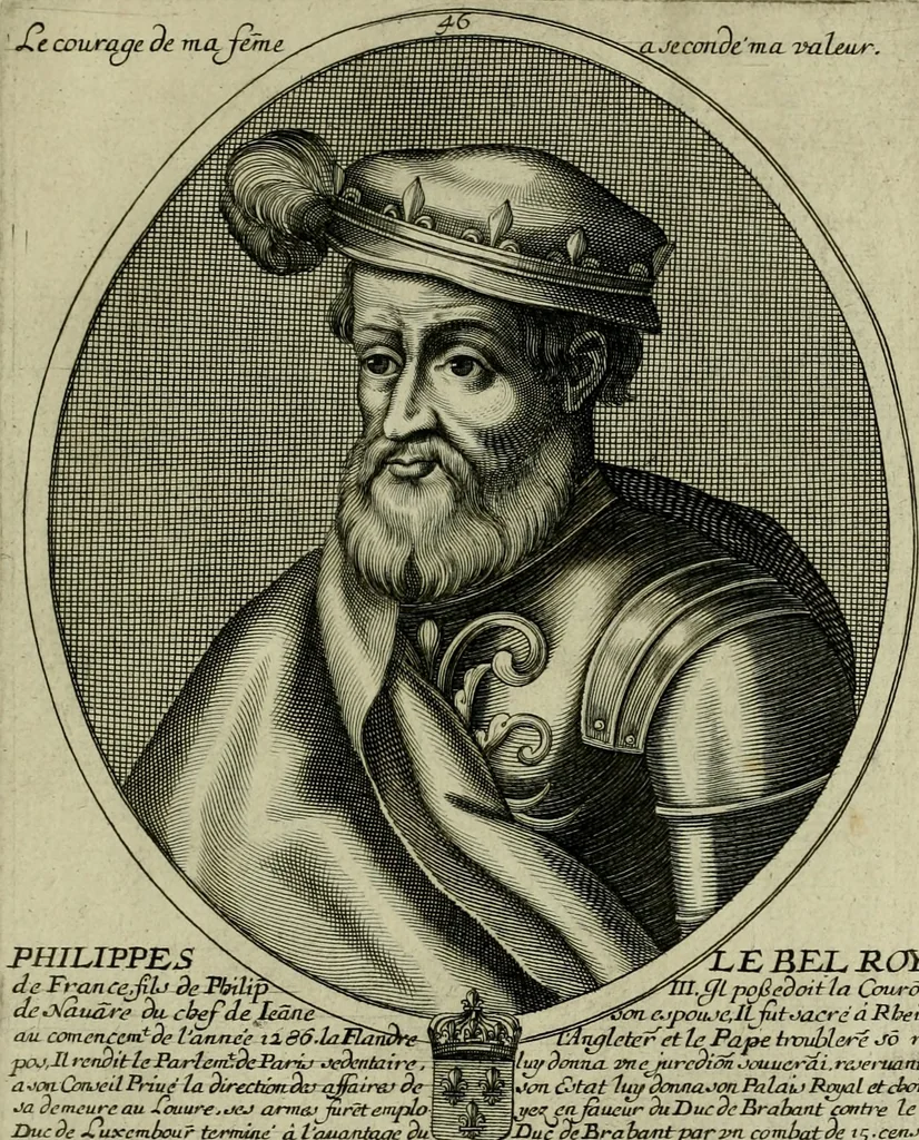 An illustration from Tableaux historiques, ou sont grauez les illustres francois et estrangers de l'un et de l'autre sexe : remarquables par leur naissance et leur fortune, doctrine, pieté, charges et emplois, auec les éloges sommaires contenans leurs noms et leurs qualitez, leurs peres et leurs meres, leurs aages, leurs mariages, les plus belles actions de leur vie et leurs armes blasonnées, 1662, leaf 418