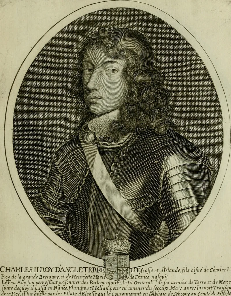 An illustration from Tableaux historiques, ou sont grauez les illustres francois et estrangers de l'un et de l'autre sexe : remarquables par leur naissance et leur fortune, doctrine, pieté, charges et emplois, auec les éloges sommaires contenans leurs noms et leurs qualitez, leurs peres et leurs meres, leurs aages, leurs mariages, les plus belles actions de leur vie et leurs armes blasonnées, 1662, leaf 66