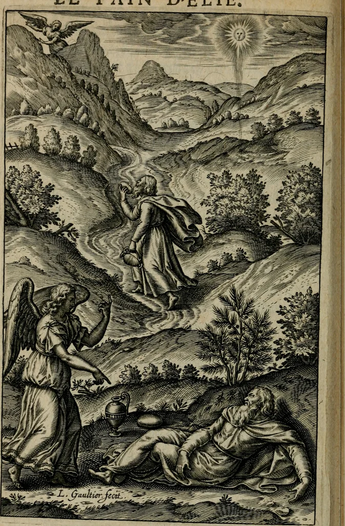 An illustration from Tableaux sacrez des figures mystiques du tres-auguste sacrifice et sacrement de l'Eucharistie : dediez a la tres chrestienne royne de France et de Nauarre Marie de Medicis, 1601, leaf 351
