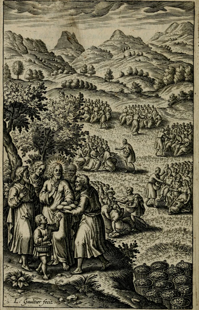 An illustration from Tableaux sacrez des figures mystiques du tres-auguste sacrifice et sacrement de l'Eucharistie : dediez a la tres chrestienne royne de France et de Nauarre Marie de Medicis, 1601, leaf 401