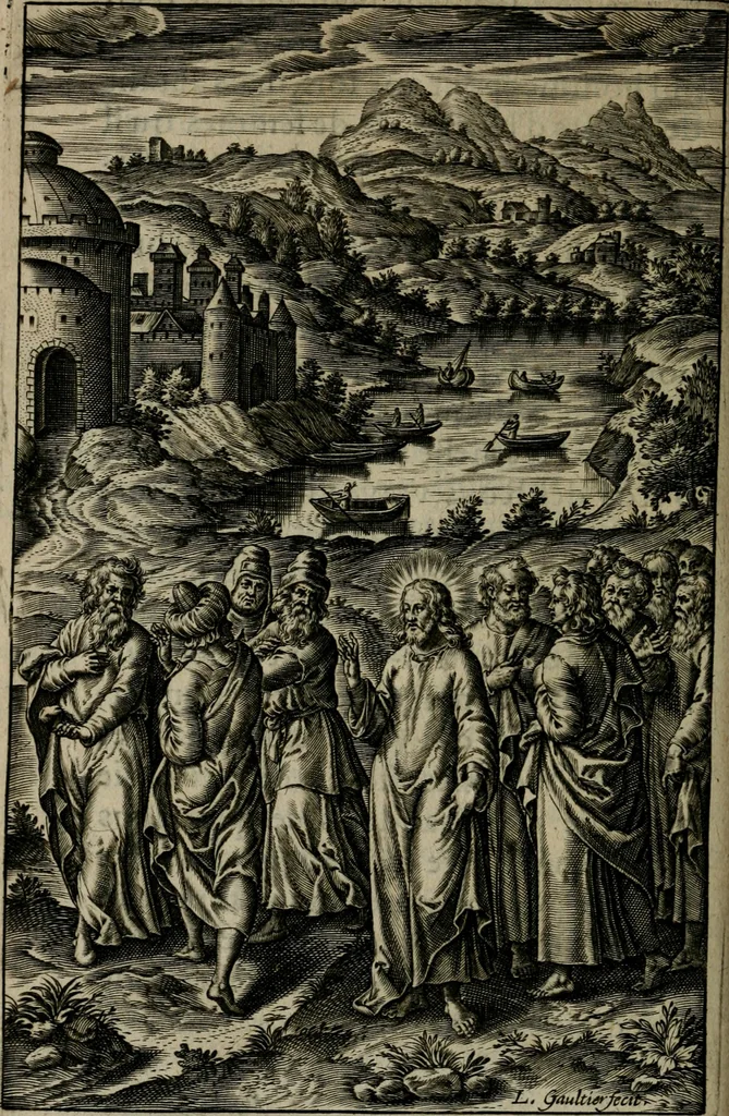 An illustration from Tableaux sacrez des figures mystiques du tres-auguste sacrifice et sacrement de l'Eucharistie : dediez a la tres chrestienne royne de France et de Nauarre Marie de Medicis, 1601, leaf 423