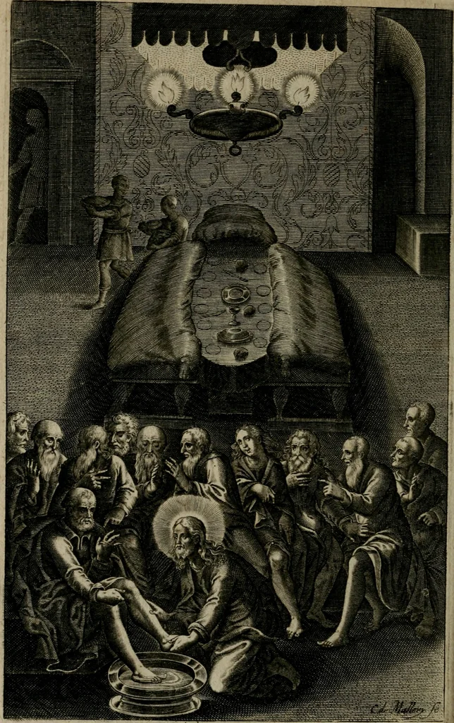An illustration from Tableaux sacrez des figures mystiques du tres-auguste sacrifice et sacrement de l'Eucharistie : dediez a la tres chrestienne royne de France et de Nauarre Marie de Medicis, 1601, leaf 471