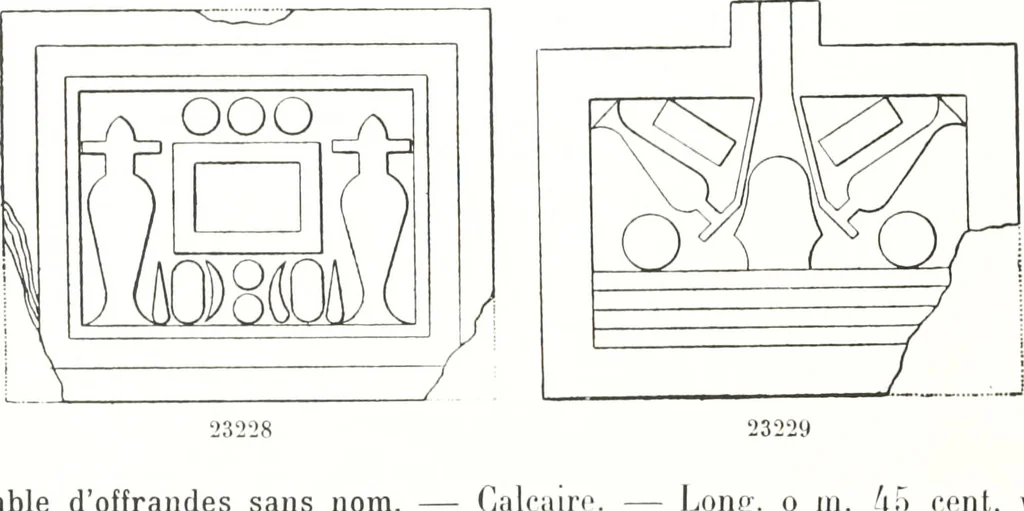 An illustration from Tables d'offrandes, 1906, leaf 165