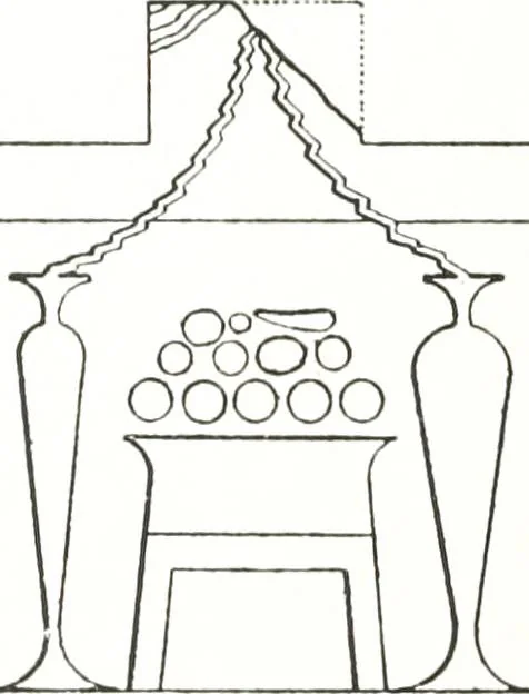 An illustration from Tables d'offrandes, 1906, leaf 169