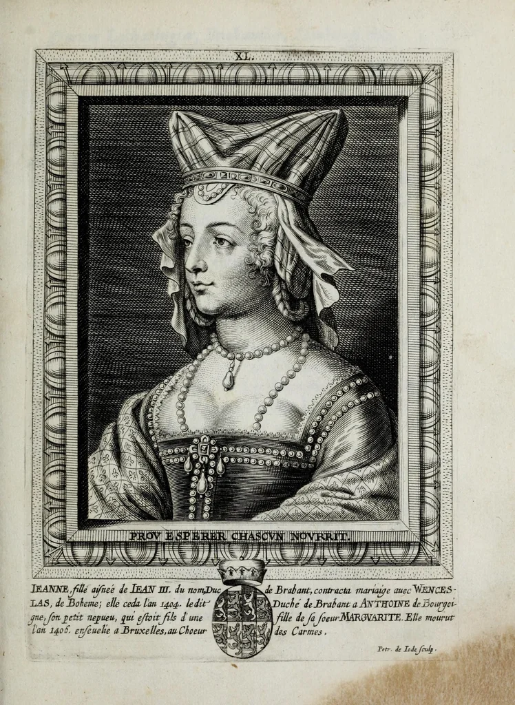An illustration from Tabula chronologica, sive, Ducum Lotharingiae, Brabantiae, Limburgi &c. et gubernatorum ac archistrategorum eorundem ducatuum & ditionum continua series .., 1669, leaf 63