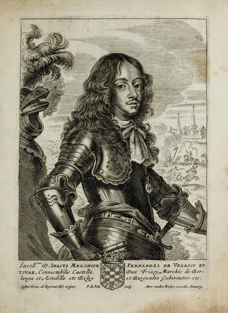 An illustration from Tabula chronologica, sive, Ducum Lotharingiae, Brabantiae, Limburgi &c. et gubernatorum ac archistrategorum eorundem ducatuum & ditionum continua series .., 1669, leaf 7