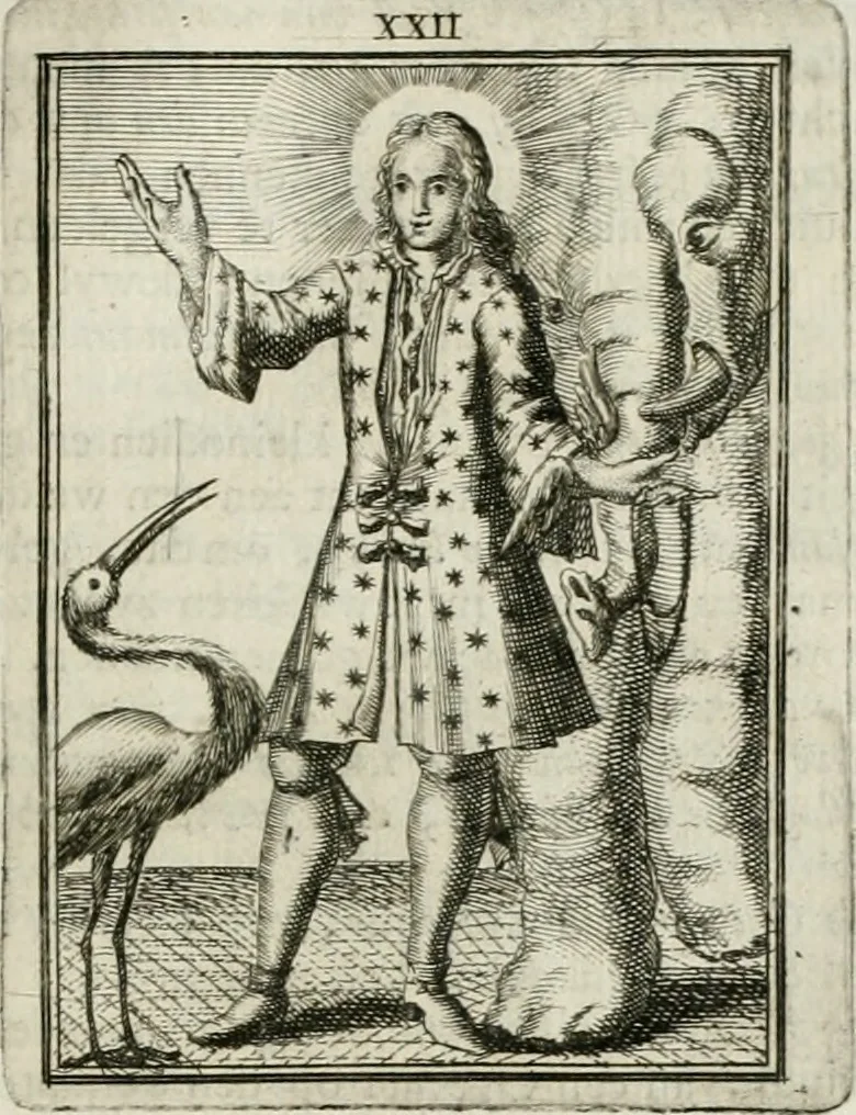 An illustration from Tafereel van overdeftige zinnebeelden : gemaelt naer de deuchden, ondeuchden, gemoetsdriften der menschen, straffen Godts, en zegeningen : eerst beschreven door Cesare Ripa, Pierius Valerianus, Orus Apollo, en anderen ..., 1722, leaf 118