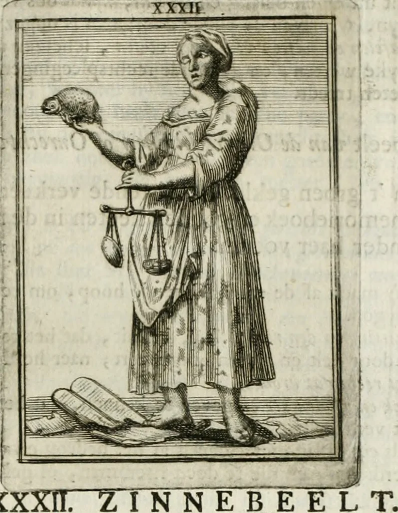 An illustration from Tafereel van overdeftige zinnebeelden : gemaelt naer de deuchden, ondeuchden, gemoetsdriften der menschen, straffen Godts, en zegeningen : eerst beschreven door Cesare Ripa, Pierius Valerianus, Orus Apollo, en anderen ..., 1722, leaf 190