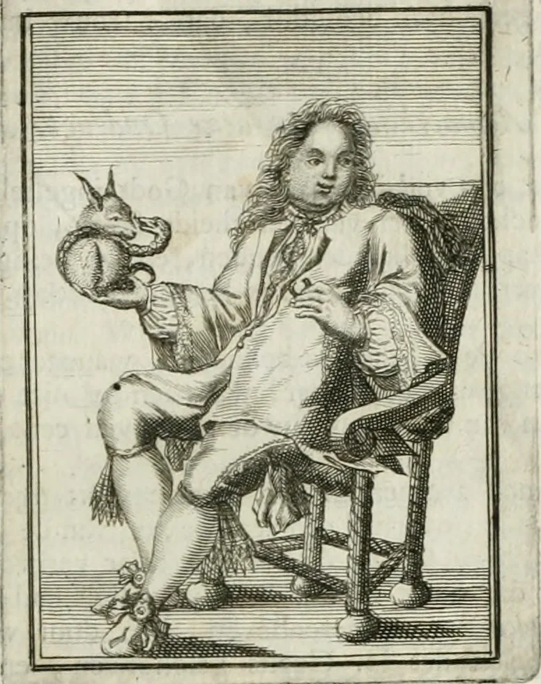 An illustration from Tafereel van overdeftige zinnebeelden : gemaelt naer de deuchden, ondeuchden, gemoetsdriften der menschen, straffen Godts, en zegeningen : eerst beschreven door Cesare Ripa, Pierius Valerianus, Orus Apollo, en anderen ..., 1722, leaf 220