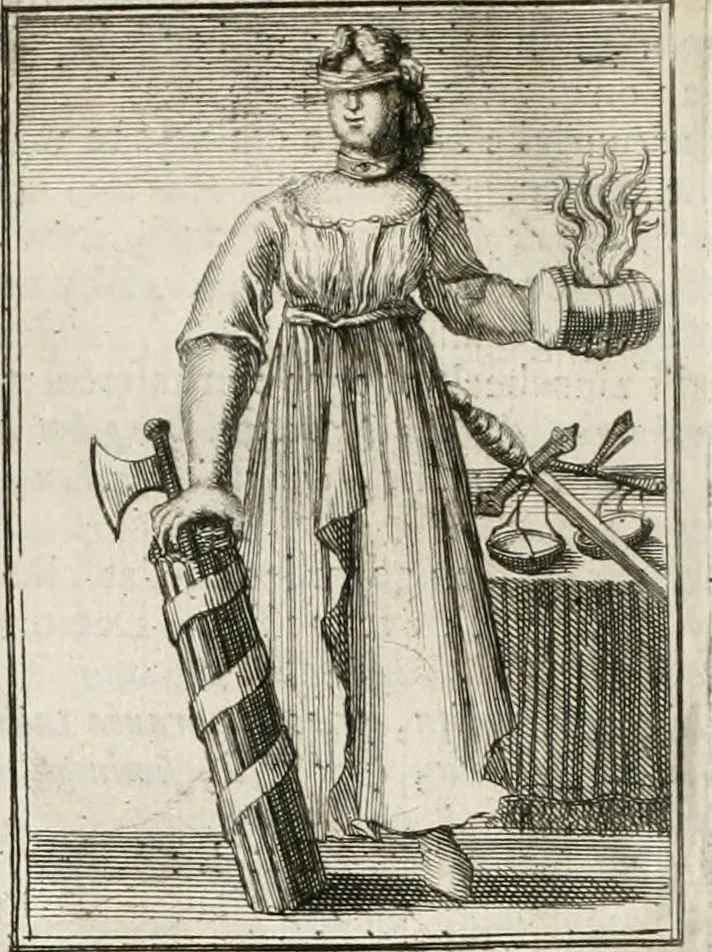 An illustration from Tafereel van overdeftige zinnebeelden : gemaelt naer de deuchden, ondeuchden, gemoetsdriften der menschen, straffen Godts, en zegeningen : eerst beschreven door Cesare Ripa, Pierius Valerianus, Orus Apollo, en anderen ..., 1722, leaf 291