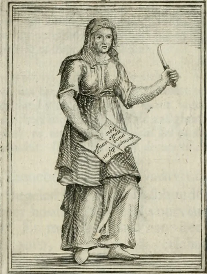 An illustration from Tafereel van overdeftige zinnebeelden : gemaelt naer de deuchden, ondeuchden, gemoetsdriften der menschen, straffen Godts, en zegeningen : eerst beschreven door Cesare Ripa, Pierius Valerianus, Orus Apollo, en anderen ..., 1722, leaf 32
