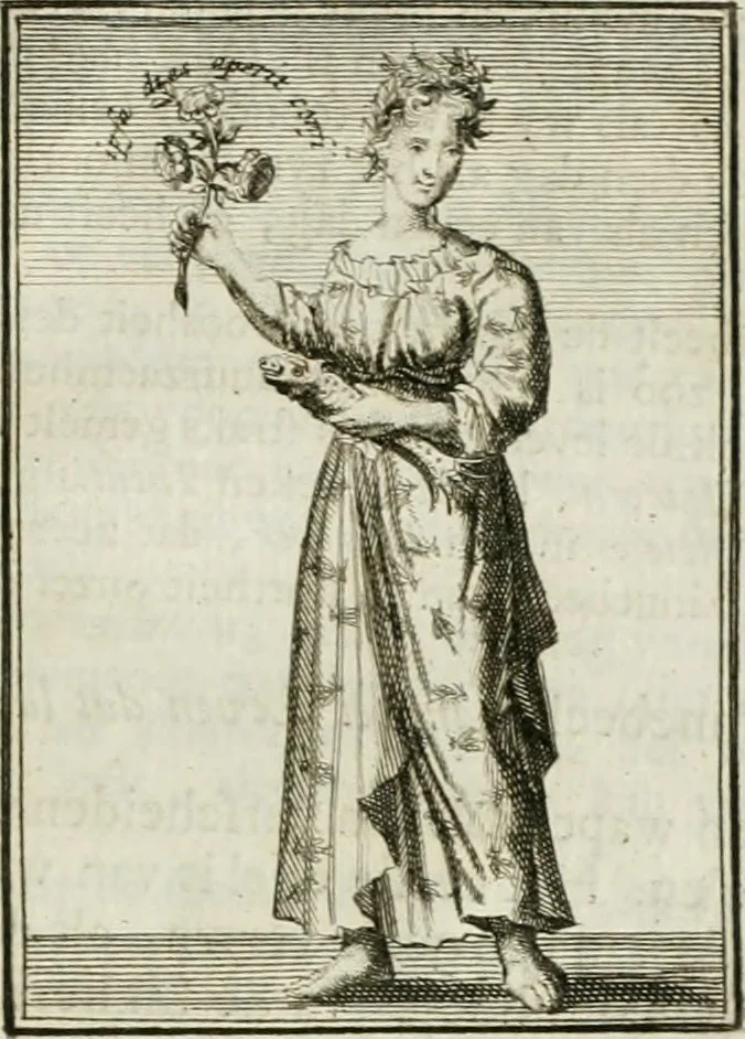 An illustration from Tafereel van overdeftige zinnebeelden : gemaelt naer de deuchden, ondeuchden, gemoetsdriften der menschen, straffen Godts, en zegeningen : eerst beschreven door Cesare Ripa, Pierius Valerianus, Orus Apollo, en anderen ..., 1722, leaf 376
