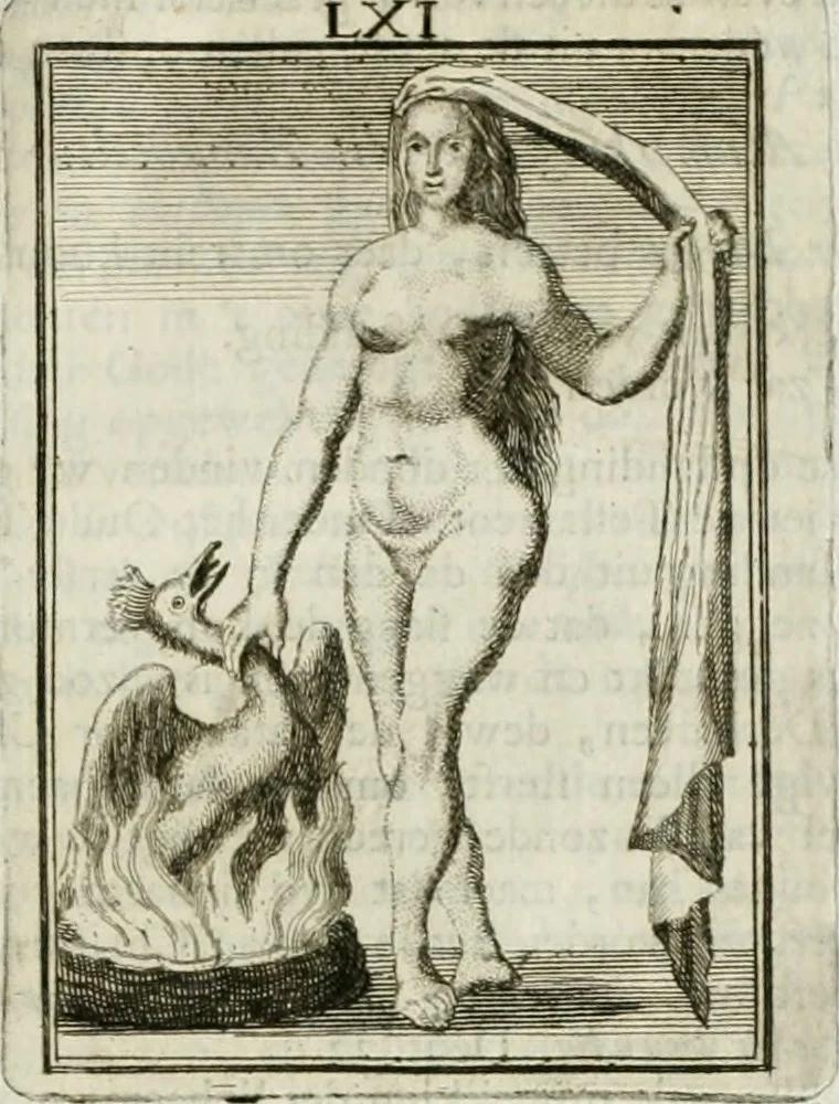 An illustration from Tafereel van overdeftige zinnebeelden : gemaelt naer de deuchden, ondeuchden, gemoetsdriften der menschen, straffen Godts, en zegeningen : eerst beschreven door Cesare Ripa, Pierius Valerianus, Orus Apollo, en anderen ..., 1722, leaf 398