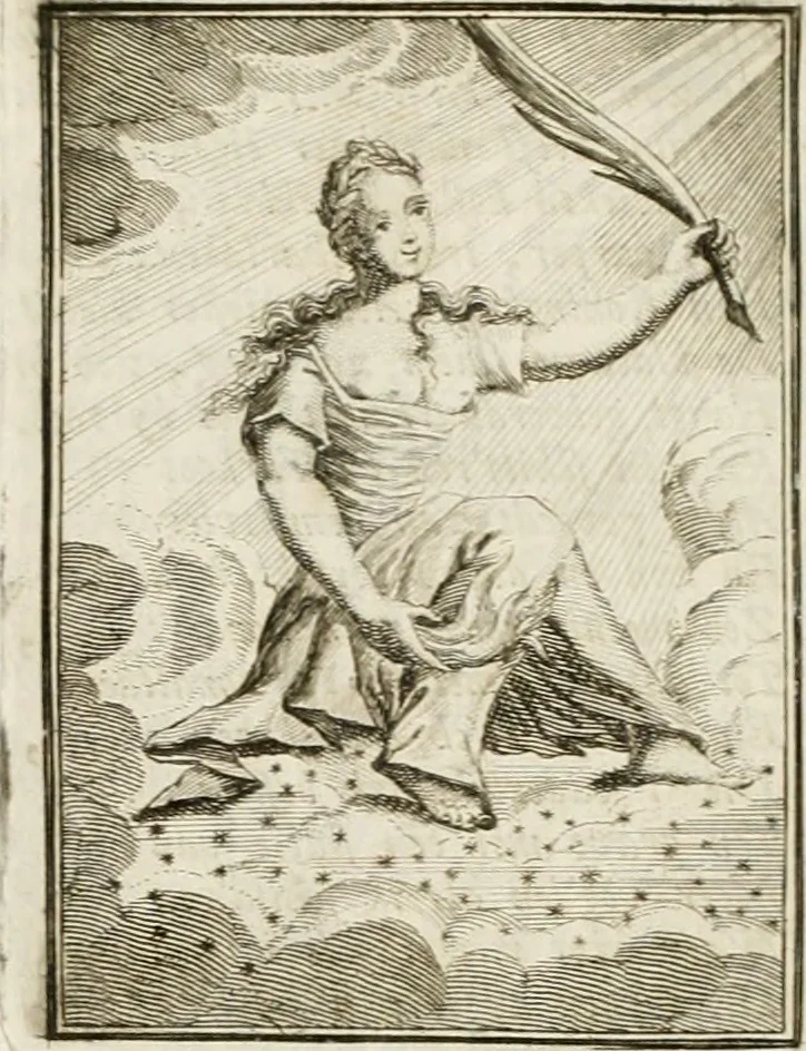 An illustration from Tafereel van overdeftige zinnebeelden : gemaelt naer de deuchden, ondeuchden, gemoetsdriften der menschen, straffen Godts, en zegeningen : eerst beschreven door Cesare Ripa, Pierius Valerianus, Orus Apollo, en anderen ..., 1722, leaf 409