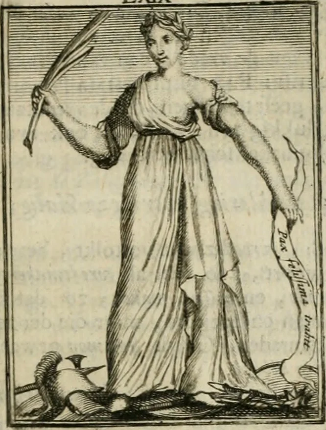 An illustration from Tafereel van overdeftige zinnebeelden : gemaelt naer de deuchden, ondeuchden, gemoetsdriften der menschen, straffen Godts, en zegeningen : eerst beschreven door Cesare Ripa, Pierius Valerianus, Orus Apollo, en anderen ..., 1722, leaf 446