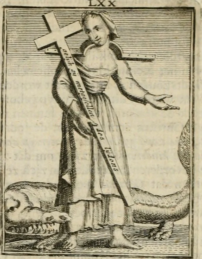 An illustration from Tafereel van overdeftige zinnebeelden : gemaelt naer de deuchden, ondeuchden, gemoetsdriften der menschen, straffen Godts, en zegeningen : eerst beschreven door Cesare Ripa, Pierius Valerianus, Orus Apollo, en anderen ..., 1722, leaf 451