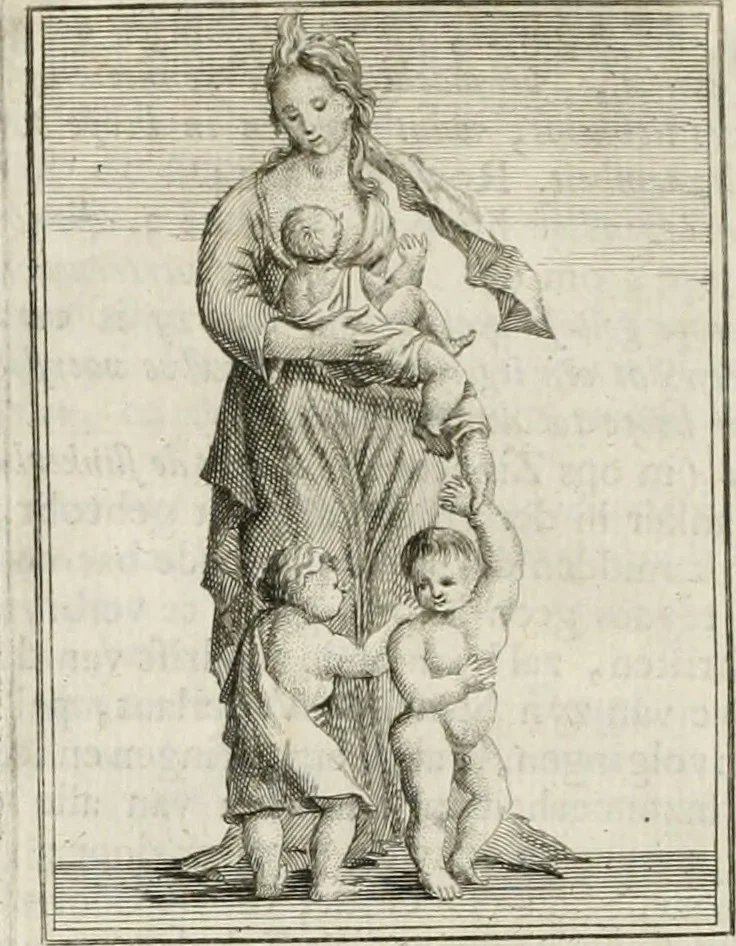 An illustration from Tafereel van overdeftige zinnebeelden : gemaelt naer de deuchden, ondeuchden, gemoetsdriften der menschen, straffen Godts, en zegeningen : eerst beschreven door Cesare Ripa, Pierius Valerianus, Orus Apollo, en anderen ..., 1722, leaf 47