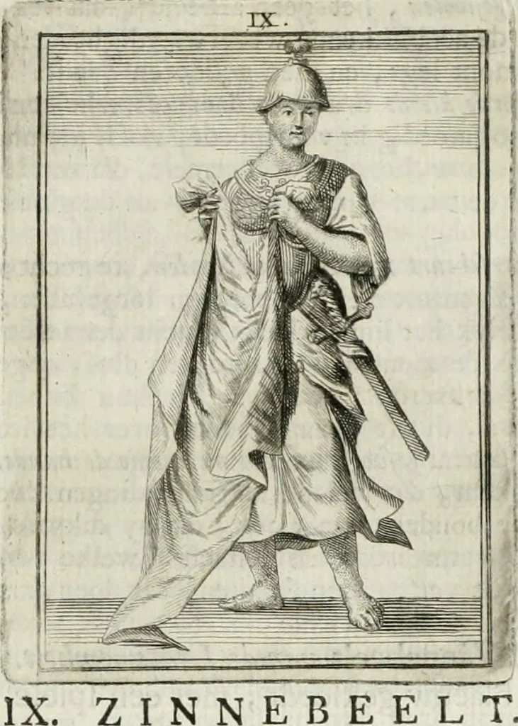 An illustration from Tafereel van overdeftige zinnebeelden : gemaelt naer de deuchden, ondeuchden, gemoetsdriften der menschen, straffen Godts, en zegeningen : eerst beschreven door Cesare Ripa, Pierius Valerianus, Orus Apollo, en anderen ..., 1722, leaf 56