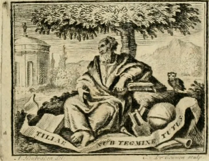 An illustration from Tafereel van overdeftige zinnebeelden : gemaelt naer de deuchden, ondeuchden, gemoetsdriften der menschen, straffen Godts, en zegeningen : eerst beschreven door Cesare Ripa, Pierius Valerianus, Orus Apollo, en anderen ..., 1722, leaf 6