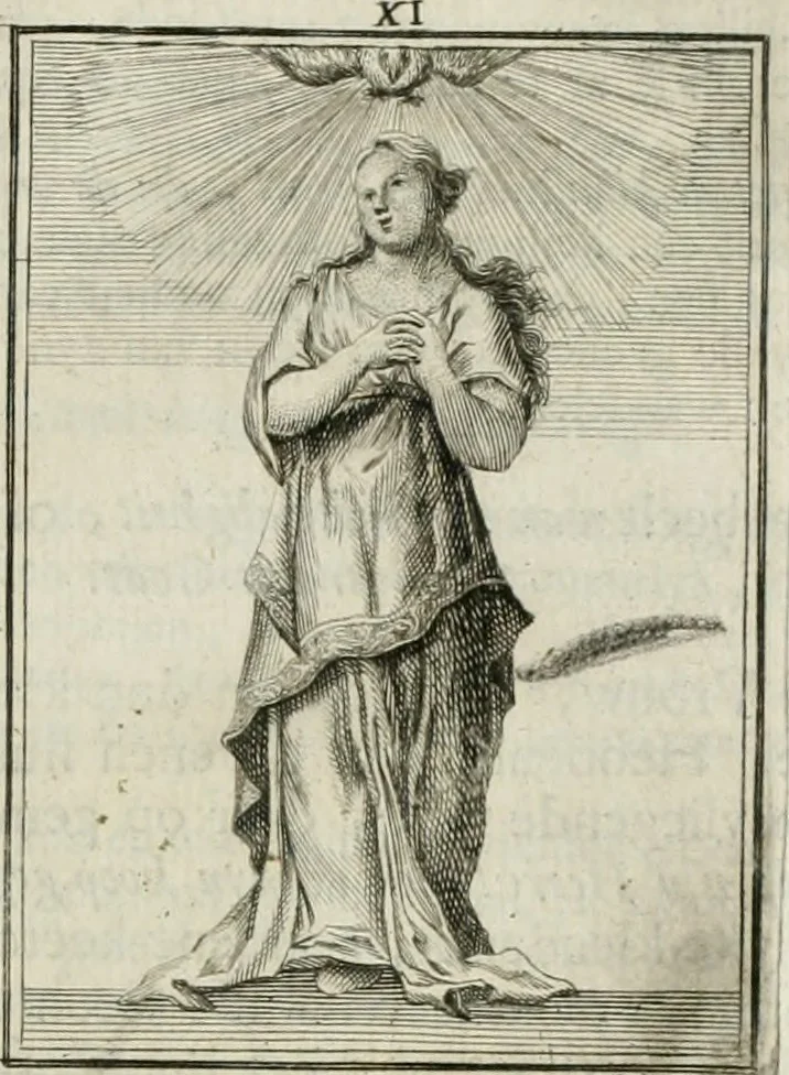 An illustration from Tafereel van overdeftige zinnebeelden : gemaelt naer de deuchden, ondeuchden, gemoetsdriften der menschen, straffen Godts, en zegeningen : eerst beschreven door Cesare Ripa, Pierius Valerianus, Orus Apollo, en anderen ..., 1722, leaf 66