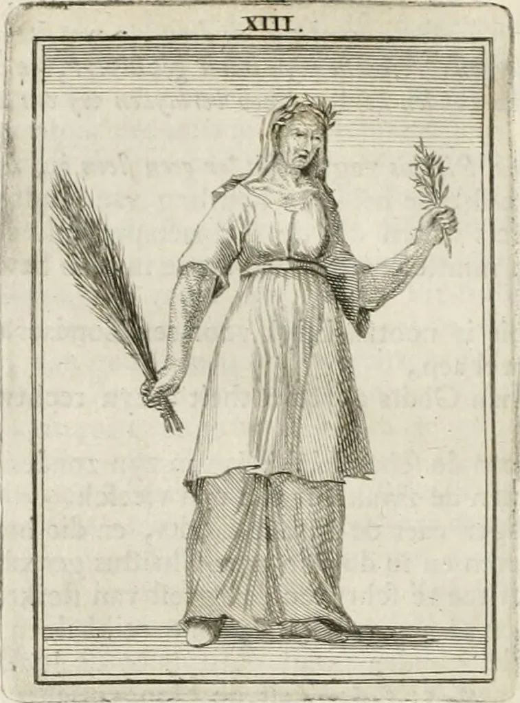 An illustration from Tafereel van overdeftige zinnebeelden : gemaelt naer de deuchden, ondeuchden, gemoetsdriften der menschen, straffen Godts, en zegeningen : eerst beschreven door Cesare Ripa, Pierius Valerianus, Orus Apollo, en anderen ..., 1722, leaf 75