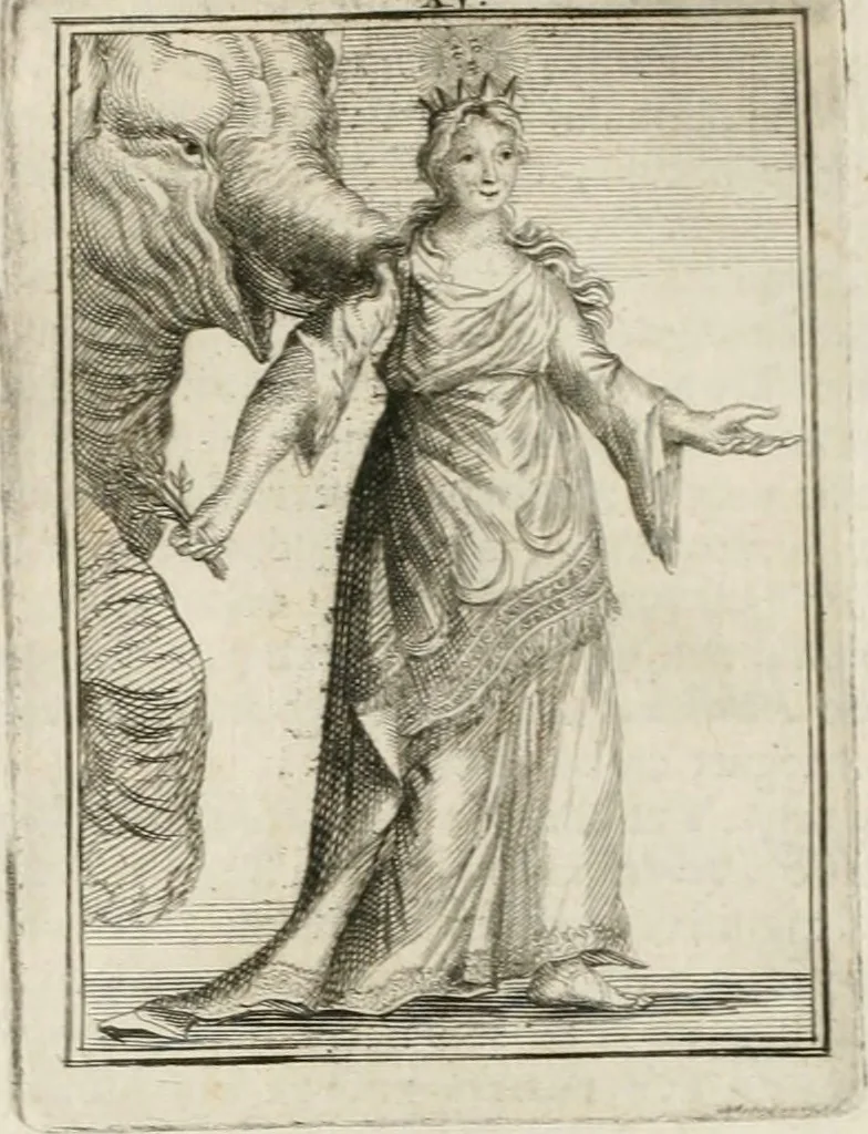 An illustration from Tafereel van overdeftige zinnebeelden : gemaelt naer de deuchden, ondeuchden, gemoetsdriften der menschen, straffen Godts, en zegeningen : eerst beschreven door Cesare Ripa, Pierius Valerianus, Orus Apollo, en anderen ..., 1722, leaf 83