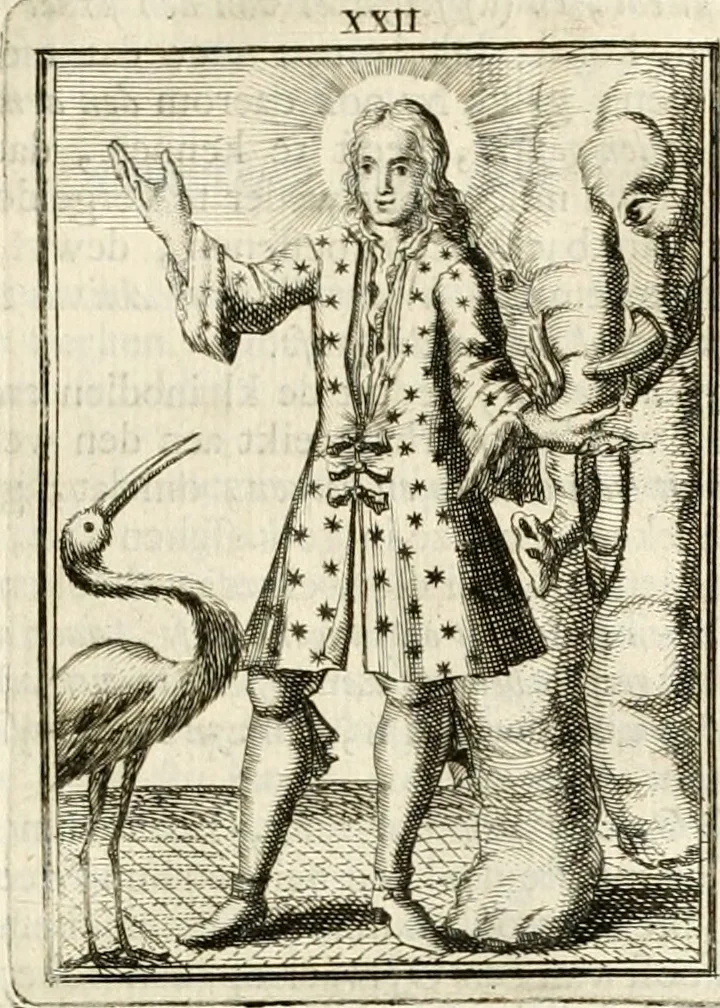 An illustration from Tafereel van overdeftige zinnebeelden : gemaelt naer de deuchden, ondeuchden, gemoetsdriften der menschen, straffen Godts, en zegeningen : eerst beschreven door Cesare Ripa, Pierius Valerianus, Orus Apollo, en anderen ..., 1722, leaf 120