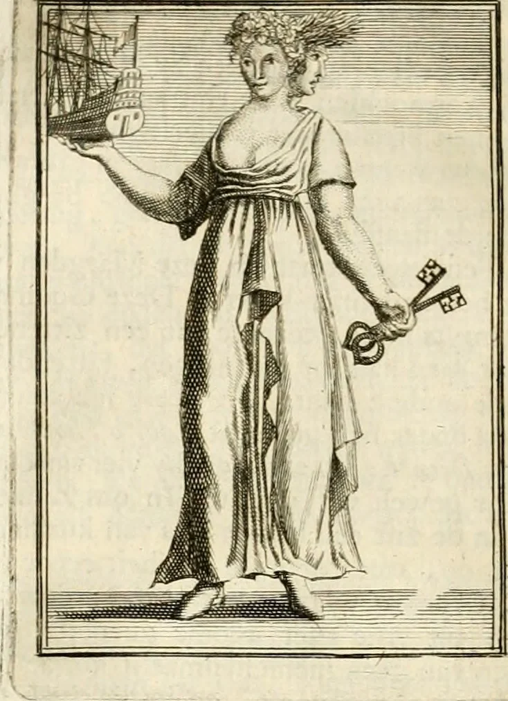 An illustration from Tafereel van overdeftige zinnebeelden : gemaelt naer de deuchden, ondeuchden, gemoetsdriften der menschen, straffen Godts, en zegeningen : eerst beschreven door Cesare Ripa, Pierius Valerianus, Orus Apollo, en anderen ..., 1722, leaf 139