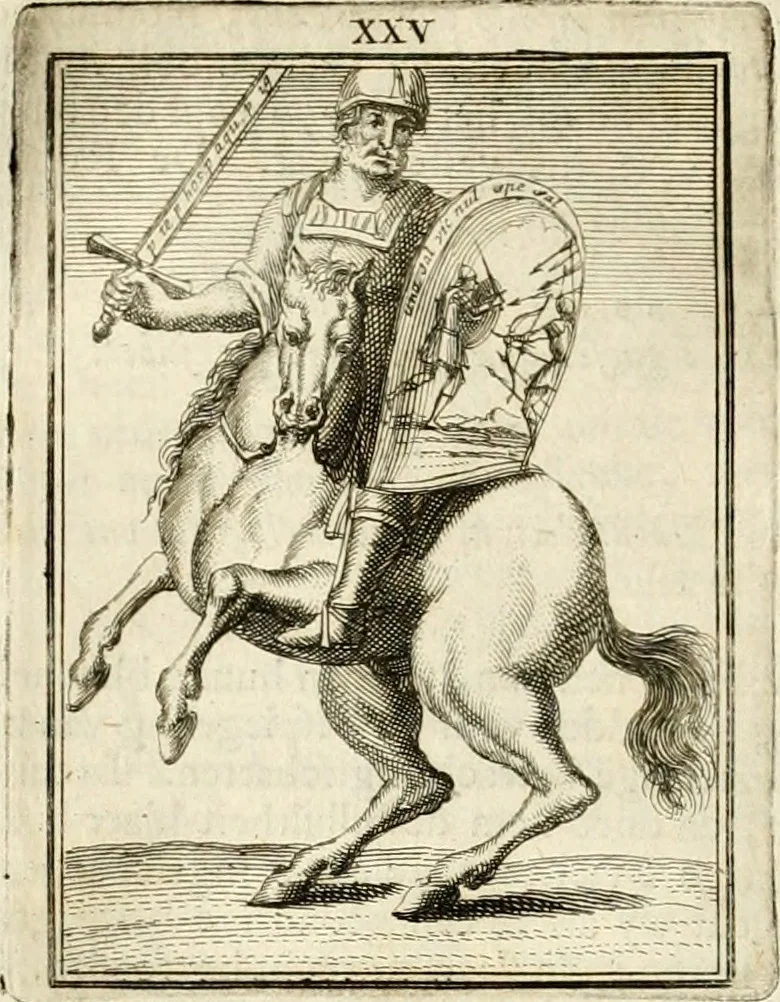 An illustration from Tafereel van overdeftige zinnebeelden : gemaelt naer de deuchden, ondeuchden, gemoetsdriften der menschen, straffen Godts, en zegeningen : eerst beschreven door Cesare Ripa, Pierius Valerianus, Orus Apollo, en anderen ..., 1722, leaf 145
